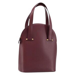 Cartier Vintage Must De Cartier Leather Burgundy Leather Handbag
